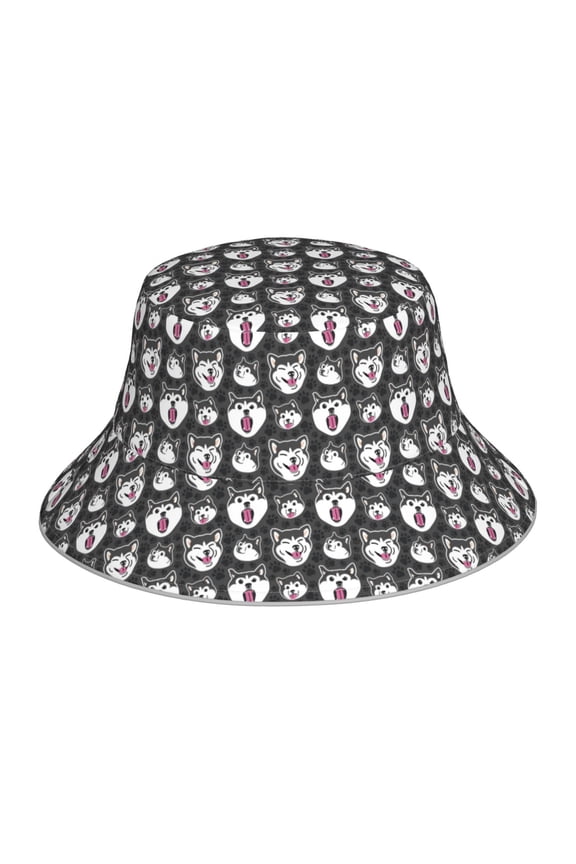 Husky Print Men and Women Night Reflective Hat Runner Cap Visor Bucket Hat Boonie Cap