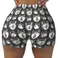 thumbnail image 1 of Xecao Husky Print Workout Shorts for Women Soft Smooth Gym Yoga Scrunch Active Tennis Workout Running Shorts, 1 of 9