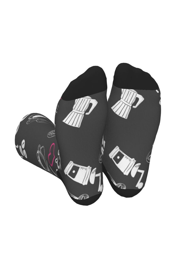 I Love Coffee Print Crew Socks for Men and Women, Men's Soft Moisture-wicking Sock