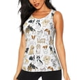 thumbnail image 1 of Xecao I Love Dogs print women's scoop neck, loose-fit workout tank tops for the gym., 1 of 9