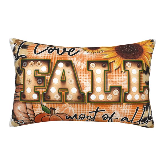 Xecao I Love Fall Most Of All for Decorative Throw Pillow Case for Couch,Sofa or Bed Set,Pillow Cover for Sofa Home Decor Ideal Gift(Pillow core not included)-16"x24"