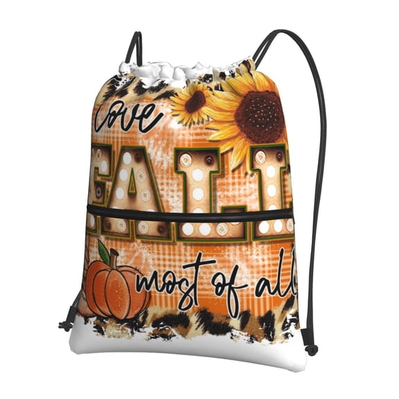 Xecao I Love Fall Most Of All for Drawstring Bags,Pull String Backpack Bags,String Bag Sackpack