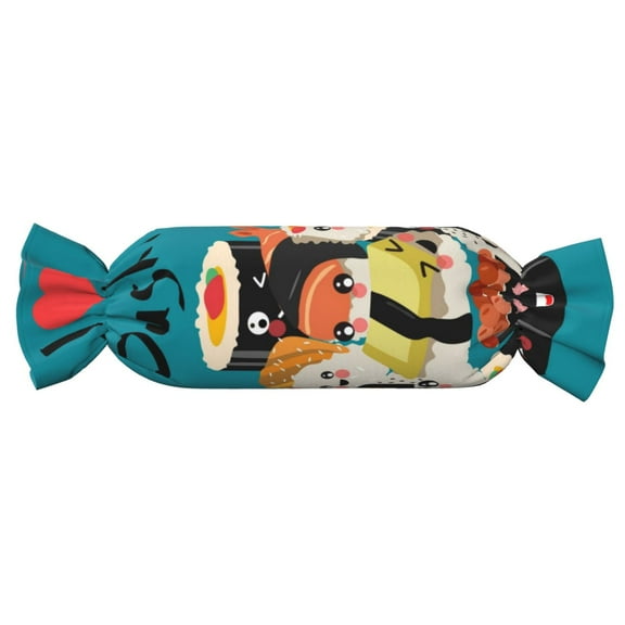 Xecao I Love Sushi Print+Candy-Inspired Plush Pillow for Men Women Suitable for Beds, Sofas, Game Rooms Drawstring Closure