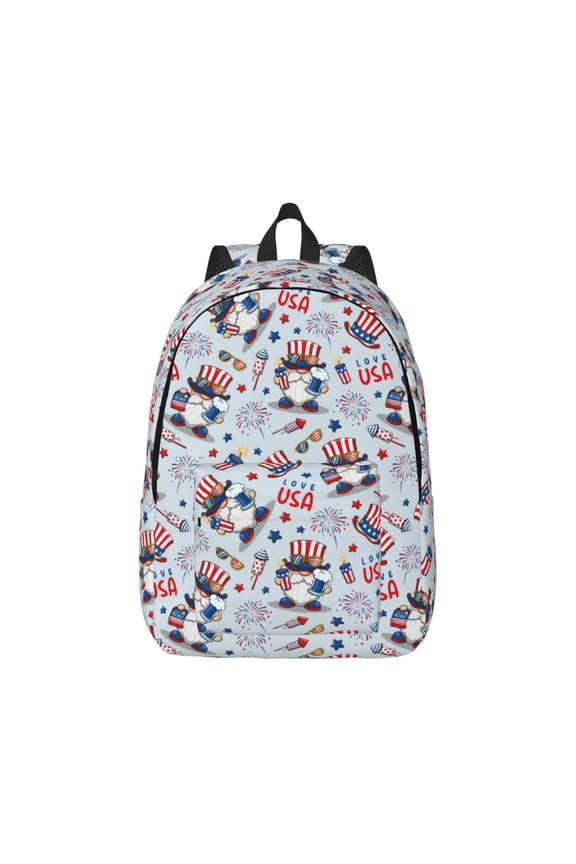 I Love USA for Canvas College Laptop Backpack, Durable Rucksack Travel Notebook Bag School Backpack Book Bag for Men Women