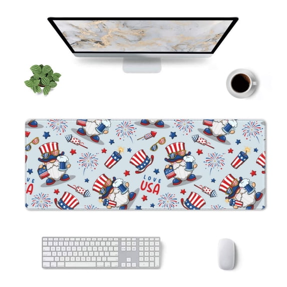 Xecao I Love USA for Mouse Pad - Waterproof Extended Contour Mouse Mat, Large Gaming Mousepad Laptop Keyboard Mat with Non-Slip Rubber Base