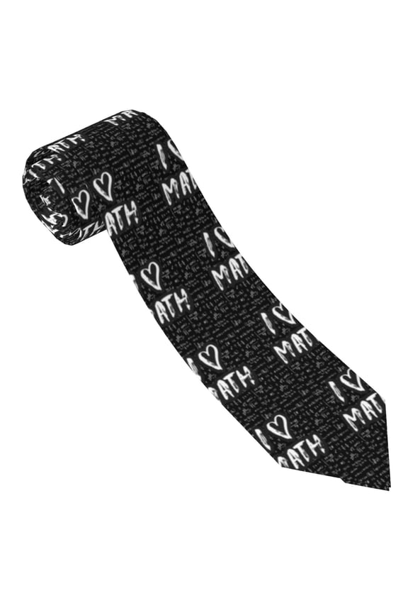 I love Math Print Tie For Men Necktie Woven Jacquard Neck Ties,Classic Men's Tie