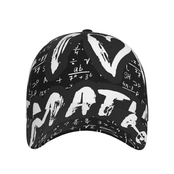 Xecao I love Math for Baseball Cap: Unisex, crafted from classic polyester twill fabric, featuring a soft unconstructed design
