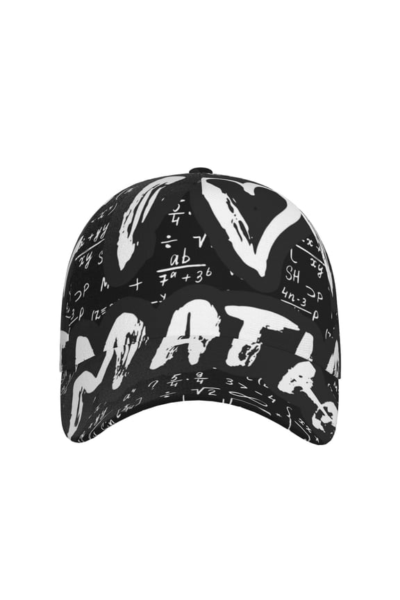 I love Math for Baseball Cap: Unisex, crafted from classic polyester twill fabric, featuring a soft unconstructed design