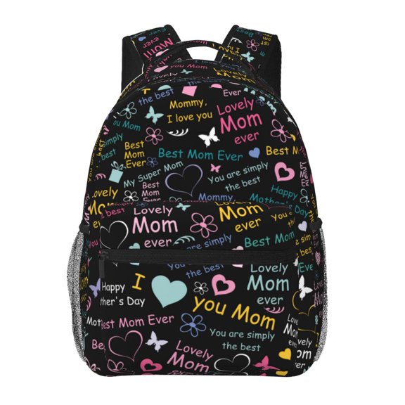 Xecao I love you Mom Backpack, a stylish and functional choice for both men and women, is the perfect basic bookbag for college, work, or travel