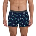 thumbnail image 1 of Xecao Ice Blue Starfish and Jellyfish Print Men's Underwear Boxer Briefs,Breathable Choice for Men's Underwear-Medium, 1 of 5