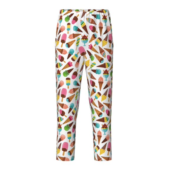 Xecao Ice Cream Popsicles Print Teenagers' Pajama Pants Long Sleep Pants Soft Elastic Waist Pajama Bottoms Elastic waist with 2 Pockets 5-16 Years-XS(5-6)
