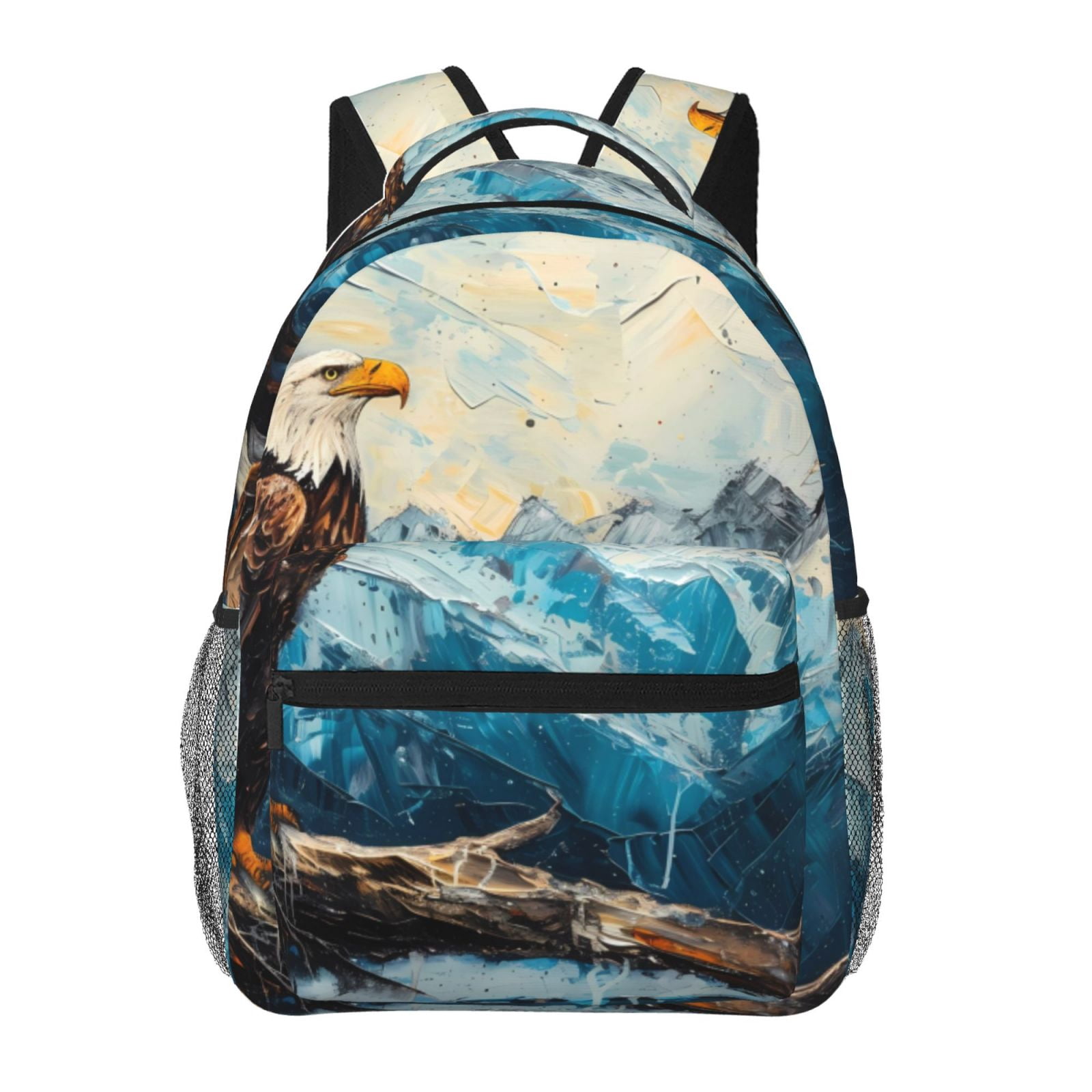 Xecao Iceberg Bald Eagle Backpack, a stylish and functional choice for both men and women, is the perfect basic bookbag for college, work, or travel