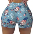 thumbnail image 1 of Xecao Independence With Gnome Print Workout Shorts for Women Soft Smooth Gym Yoga Scrunch Active Tennis Workout Running Shorts, 1 of 9