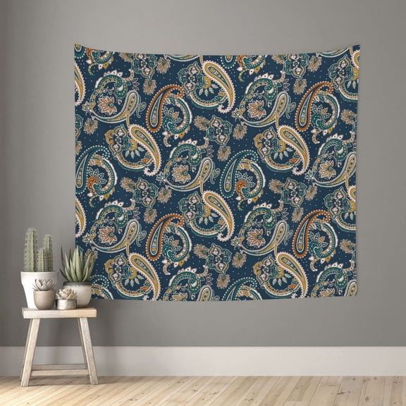 Xecao Indian Paisley 2 patten Tapestry 60x51 Inches Wall Hanging Poster Tapestry for Living Room Bedroom Home Decor