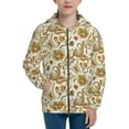 thumbnail image 1 of Xecao Indian Paisley Pattern Zip Up Hoodies for Boys Girls, Sweatshirt with Pockets-Small, 1 of 6