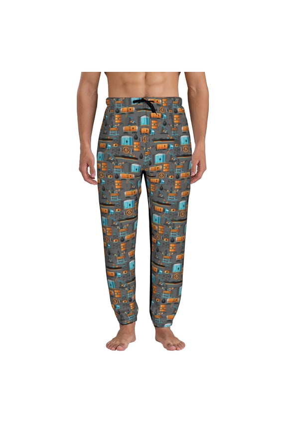Industrial Transportation Print Active Tech Joggers for Men, Mens Sweatpants Lounge Pants with Pockets-XX-Large