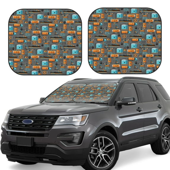 Xecao Industrial Transportation for Foldable Car Sun Shades (2-Pack) offer sun protection with an easy-fold design for convenient windshield shading.
