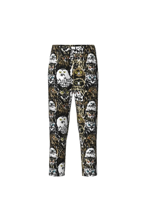 Ink Graffiti Owl Print Teenagers' Pajama Pants Long Sleep Pants Soft Elastic Waist Pajama Bottoms Elastic waist with 2 Pockets 5-16 Years-Large
