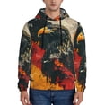 thumbnail image 1 of Xecao Ink Style Bald Eagle Pattern Men's Adult Pullover Hoodie,Hooded Sweatshirt-Small, 1 of 7