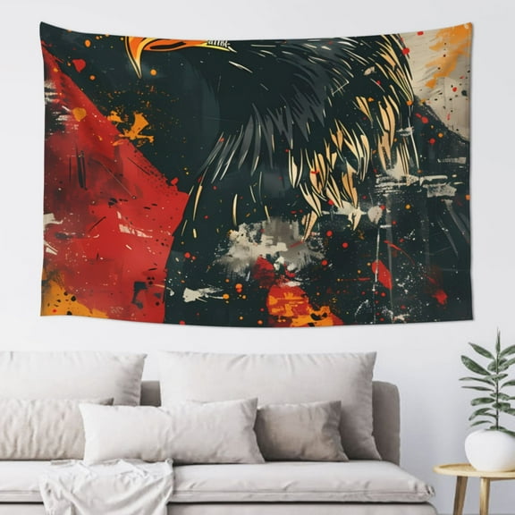 Xecao Ink Style Bald Eagle Print Tapestry, Wall Hanging Room Funny Decor, Backdrop Room Decor for Bedroom Living Room dormitory