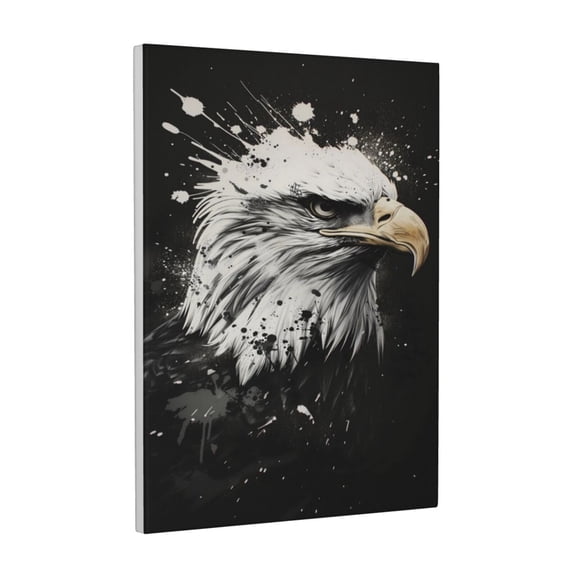 Xecao Ink Style Bald Eagle for Ready-to-Hang Canvas Art 12x16 Inches - Waterproof HD Print Solid Wood Frame for Gifting,Vertical