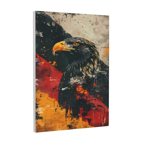 Xecao Ink Style Bald Eagle for Ready-to-Hang Canvas Art 12x16 Inches - Waterproof HD Print Solid Wood Frame for Gifting,Vertical