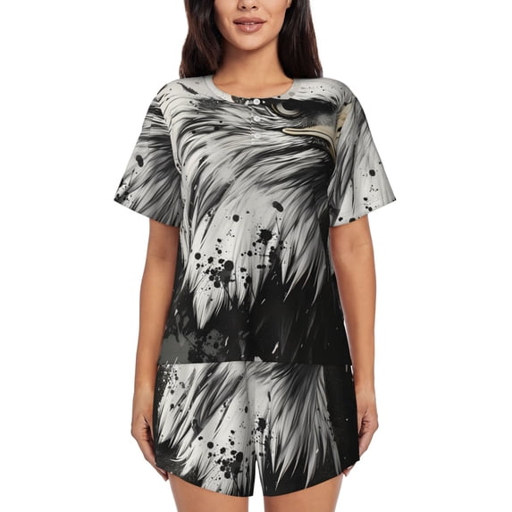 Xecao Ink Style Bald Eagle print Swimsuit for women, Summer-ready, sporty style.Quick-dry fabric. Many sizes & colors.