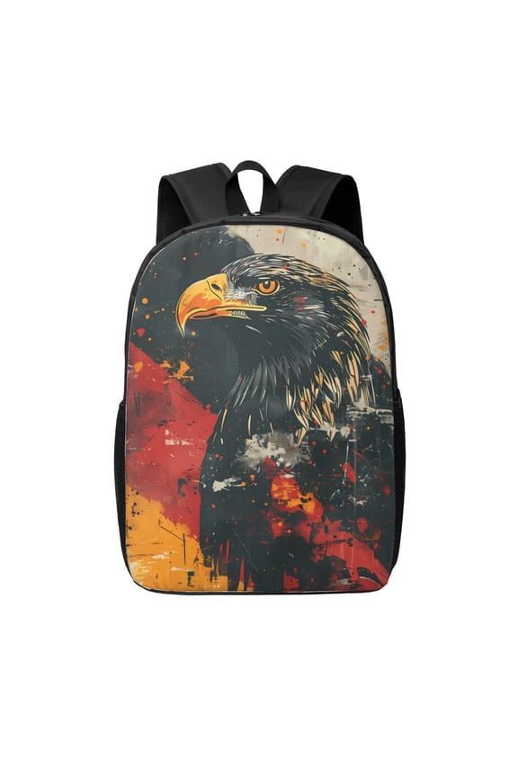 Ink Style Bald Eagle print Travel Backpack, Large Computer Backpack for Men Women, College School Rucksack Book Bag