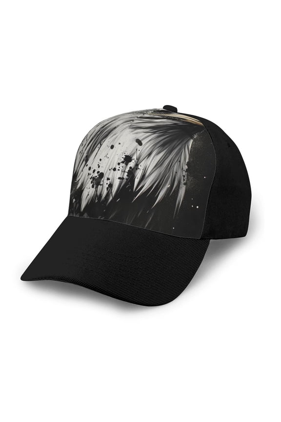 Ink Style Bald Eagle print unisex vintage washed baseball cap, a soft and adjustable hat perfect for any casual style.