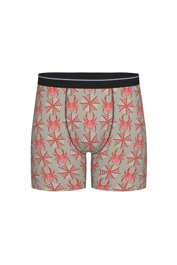 Insects Spiders Print Boxer Briefs for Men's Stretch Moisture-Wicking Underwear, Mid-Rise Classics breathable fabric