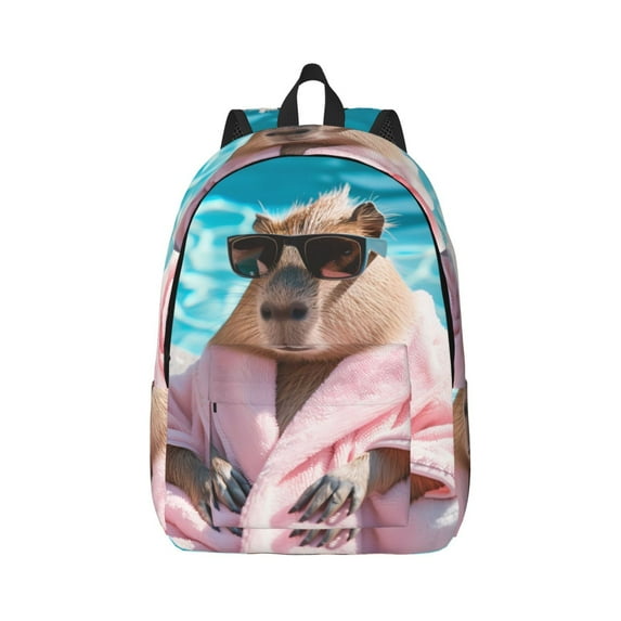 Xecao Island Vacation Guinea Pig for Canvas College Laptop Backpack, Durable Rucksack Travel Notebook Bag School Backpack Book Bag for Men Women