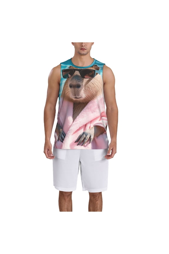 Island Vacation Guinea Pig print basketball shirt for both men and women, a unisex basketball jersey perfect for theme parties-XX-Large