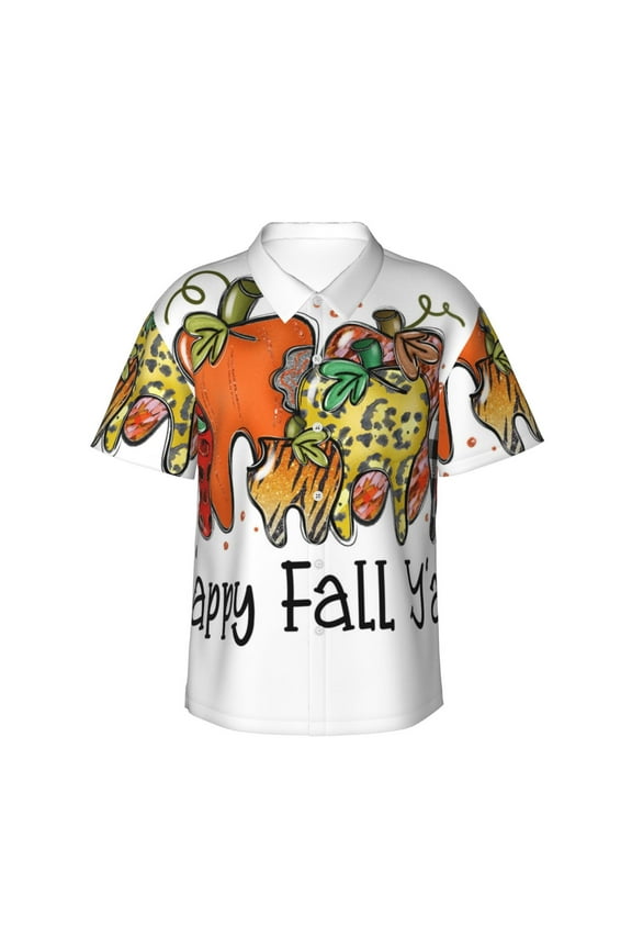 It'S Fall Y'All Print Hawaiian shirt - A Stylish Short-Sleeve Button-Down for Men, Perfect for Casual Beach and Tropical Outings.,