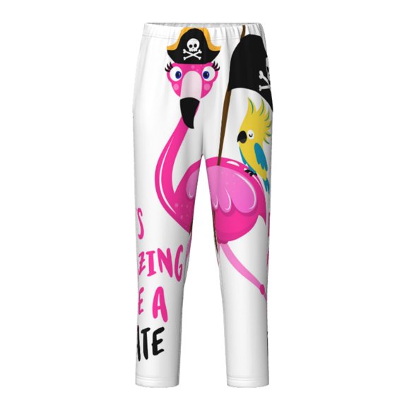 Xecao It'S Flamazing To Be A Pirate Print Teenagers' Pajama Pants Long Sleep Pants Soft Elastic Waist Pajama Bottoms Elastic waist with 2 Pockets 5-16 Years-Medium