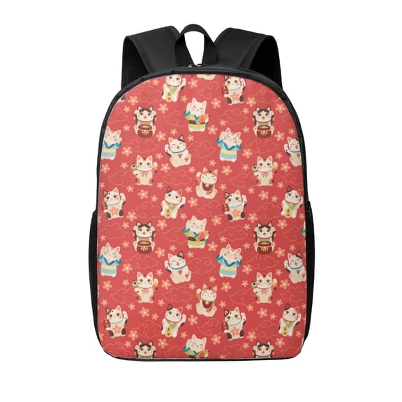 Xecao Japanese Maneki Cats print Travel Backpack, Large Computer Backpack for Men Women, College School Rucksack Book Bag