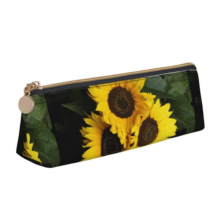 Xecao Japanese Were Blossoming Print Leather Pencil Case