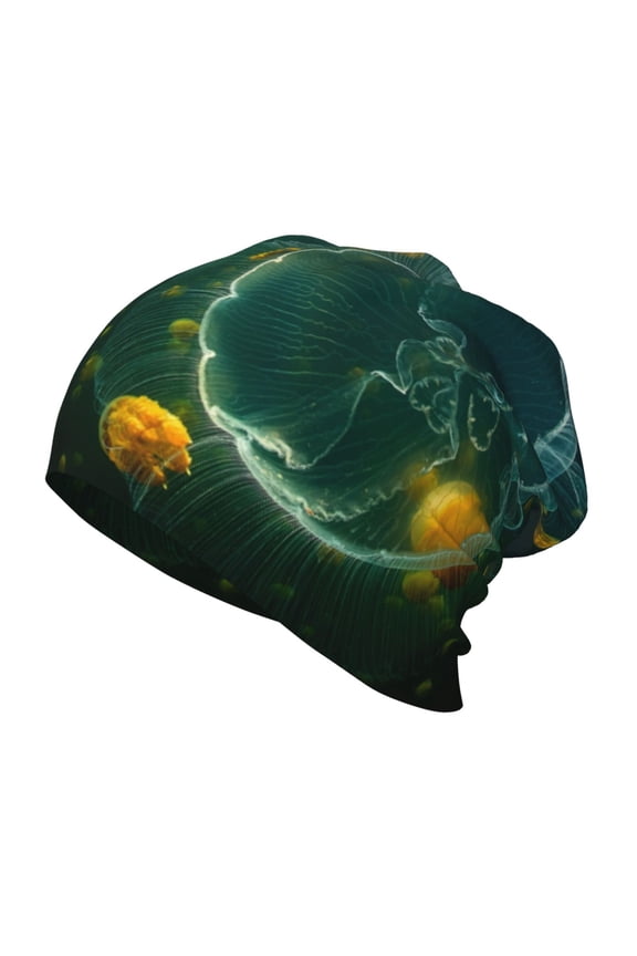 Jelly Fish Print Beanie Hat Toddler Girls Boys, Baby Hats Winter Warm Knitted Thermal, Kids Winter Caps