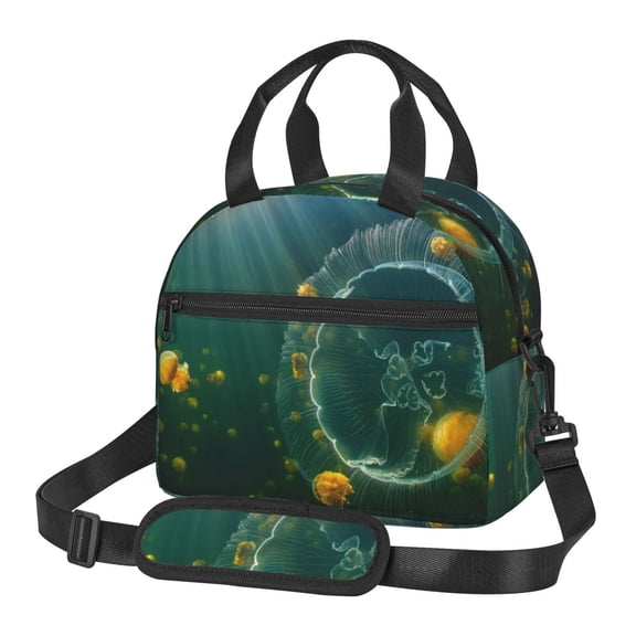 Xecao Jelly Fish Print Insulated Lunch Box, Lunch Cags Lunch Bag Featuring An Adjustable Shoulder Strap