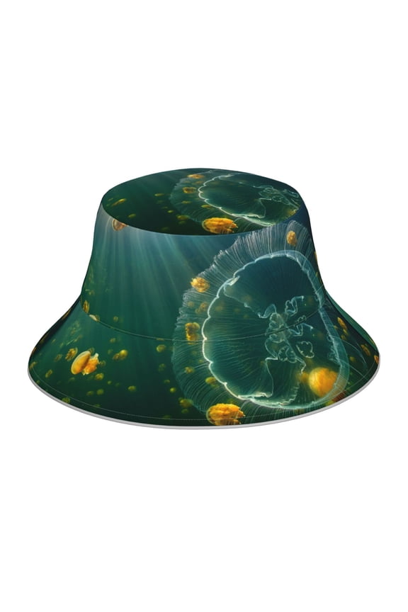 Jelly Fish Print Men and Women Night Reflective Hat Runner Cap Visor Bucket Hat Boonie Cap