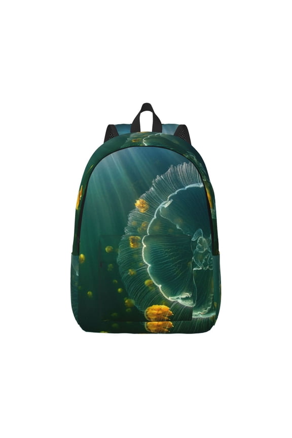 Jelly Fish for Canvas College Laptop Backpack, Durable Rucksack Travel Notebook Bag School Backpack Book Bag for Men Women