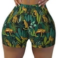 thumbnail image 1 of Xecao Jungle Leopard Yellow Print Workout Shorts for Women Soft Smooth Gym Yoga Scrunch Active Tennis Workout Running Shorts, 1 of 9