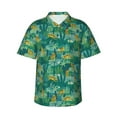 thumbnail image 1 of Xecao Jungle Leopard print Hawaiian shirt - a stylish short-sleeve button-down for men, perfect for casual beach and tropical outings., 1 of 9