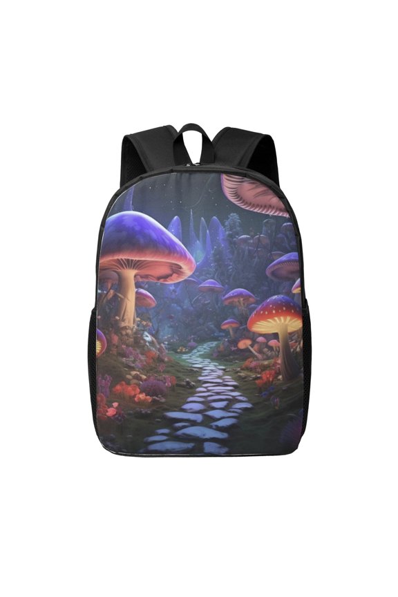 Jungle Path Glowing Mushrooms print Travel Backpack, Large Computer Backpack for Men Women, College School Rucksack Book Bag