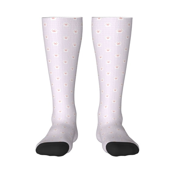 Xecao Kawaii Cat Paw print thigh-high socks, crafted for both men and women with a stretchy, high-opaque design perfect for daily wear