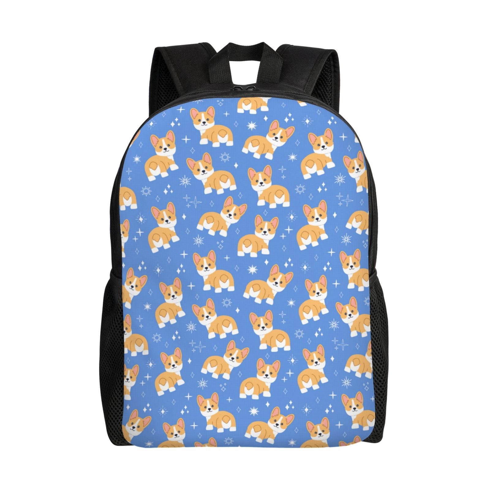 Xecao Kawaii Corgi Print School Backpack with Laptop Compartment Small Travel Laptop Backpack for Women Men Waterproof College Backpack Simple School Bag
