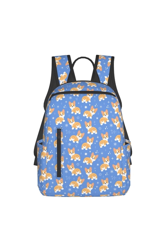 Kawaii Corgi print Backpack For women men Aesthetic Lightweight Travel Daypack Simple Cute Backpack For Bookbag