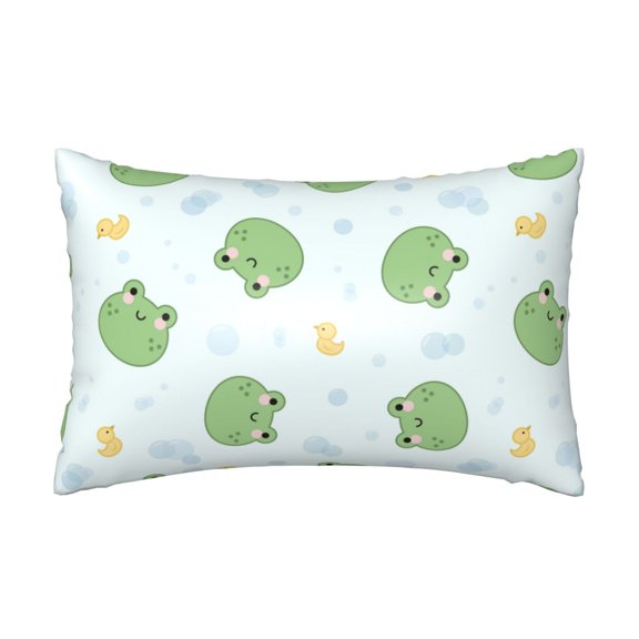 Xecao Kawaii Frogs Pattern Satin Pillowcases for Hair and Skin, Luxurious and Silky Pillow Cases with Envelope Closure, 20x30 Inches