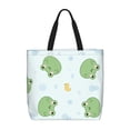 thumbnail image 1 of Xecao Kawaii Frogs for Tote Bag: spacious with inner pockets, ideal for work, shopping, or travel., 1 of 9