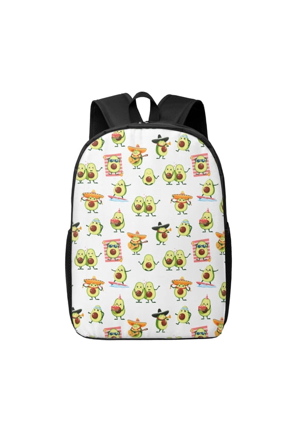 Kawaii Mexican Avocado print Travel Backpack, Large Computer Backpack for Men Women, College School Rucksack Book Bag