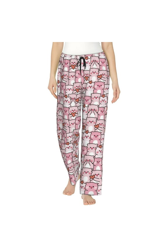 Kawaii Pig Women's Straight Lounge Pajama Pants: The Epitome of Relaxed Sleepwear